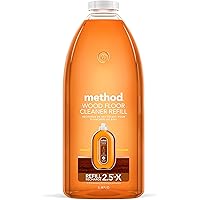 Method Hardwood Floor Cleaner, Squirt + Mop Refill, Use as Laminate or Sealed Wood Floor Cleaner, Almond Scent, 2 Liter Bottl