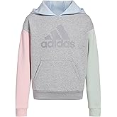 adidas girls Long Sleeve Graphic Fleece Hooded Pullover