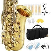 Eastar Alto Saxophone Eb Flat, Professional Intermediate Sax Golden, AS-III