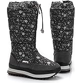 DADAWEN Women's Winter Waterproof Fur Lined Frosty Snow Boots