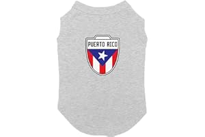 HAASE UNLIMITED Puerto Rico - Country Soccer Crest Dog Shirt (Light Gray, Medium)
