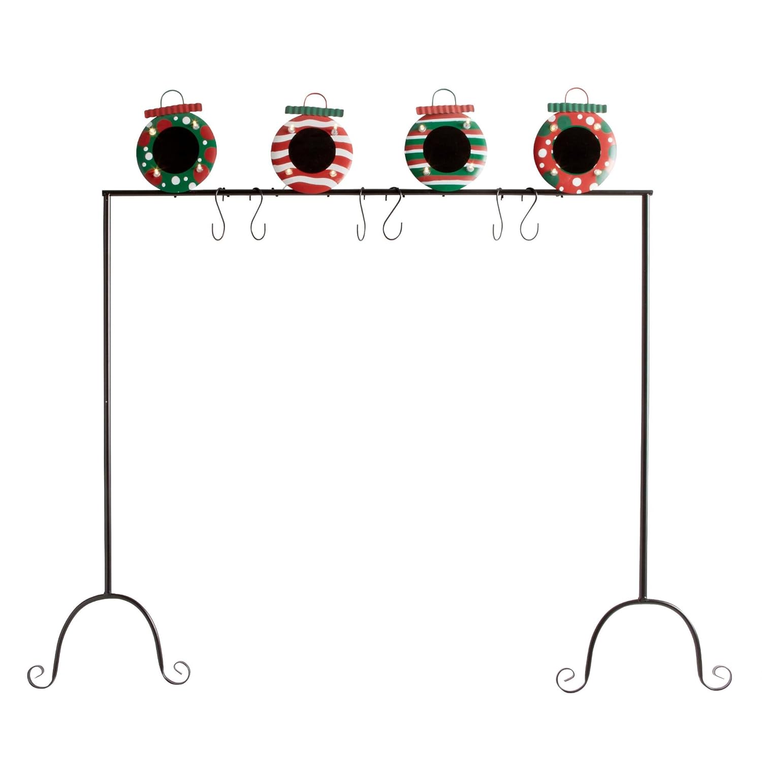 Nantucket Home Metal Freestanding Floor Christmas Stocking Holder Chalkboard Ornaments Design