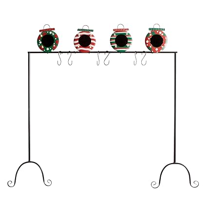 Nantucket Home Metal Freestanding Floor Christmas Stocking Holder Chalkboard Ornaments Design
