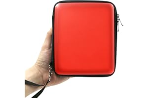 ADVcer 2DS Case, EVA Waterproof Hard Shield Protective Carrying Case with Hand Wrist Strap and Double Zipper Compatible with Nintendo 2DS (Reddish Orange)