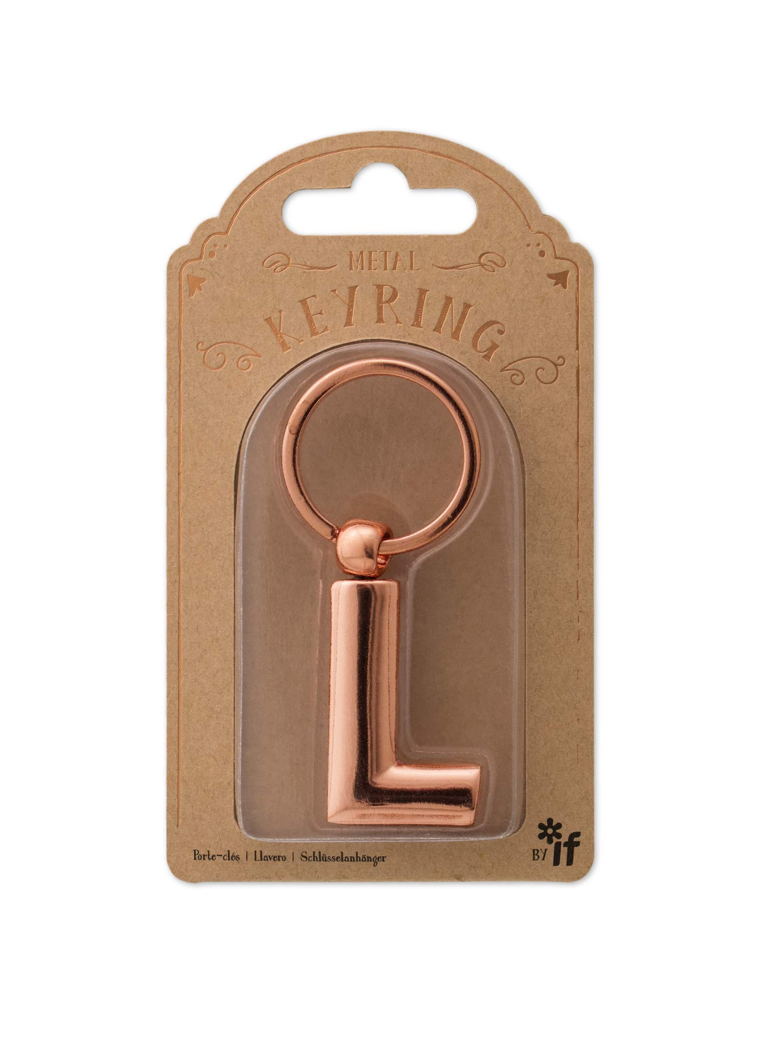 IF Metal Letter Keyring Personalised Alphabet Letters - Rose Gold - L — image 1