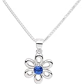 Cherished Moments .925 Sterling Silver Daisy Simulated Birthstone Necklace