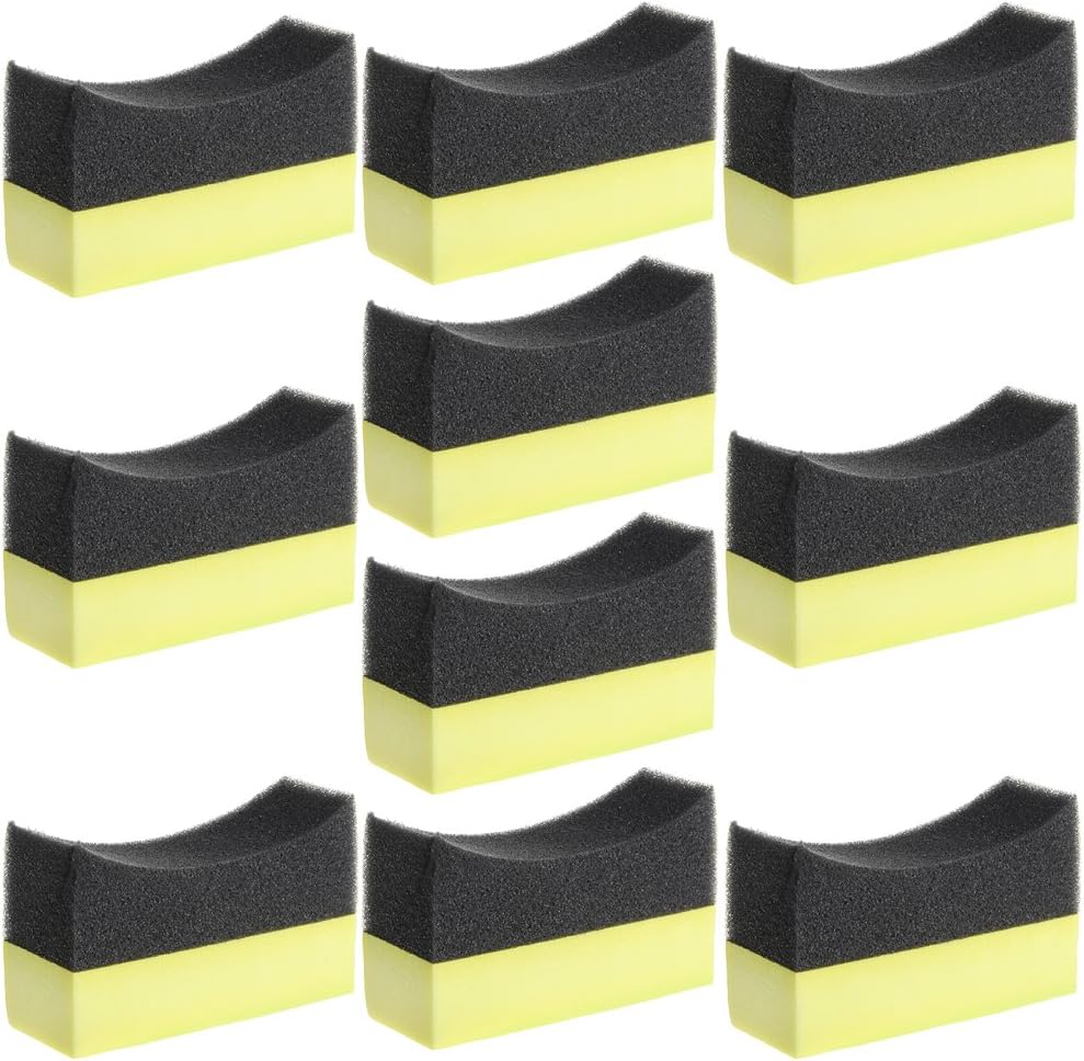 10 PCS Car Professional Tyre Sponge Pad,Tire Dressing Applicator Curved Foam