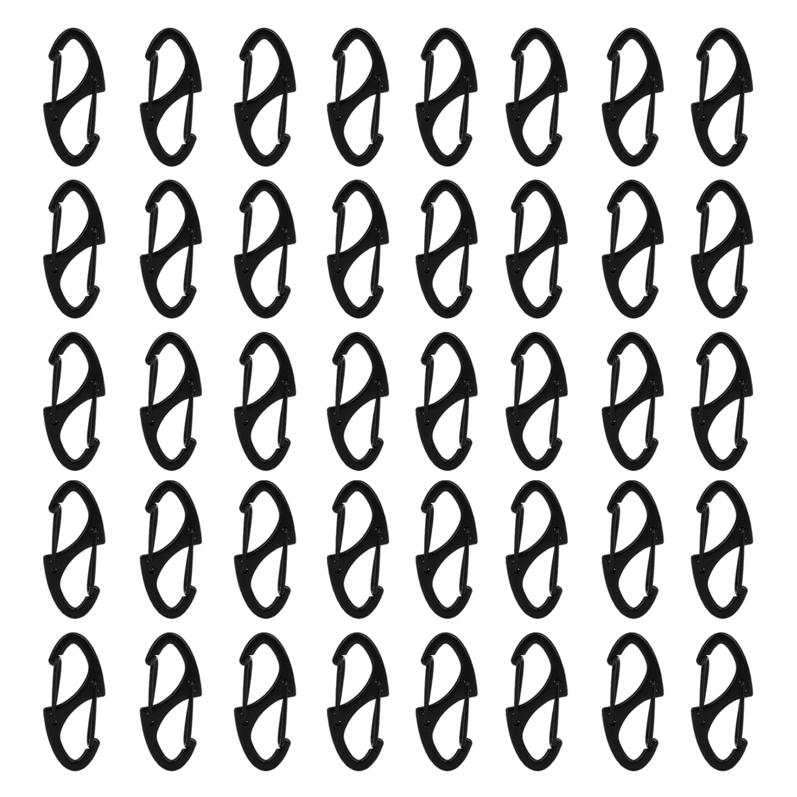 Photo 1 of 40 Pieces of S Shaped Double Carabiner Keychain – (1.6 Inch) Dual Gate S Binder Carabiner – Ideal for Camping Traveling Fishing (Black)