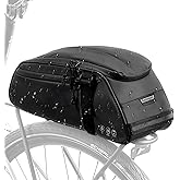 WOTOW Waterproof Rear Bike Rack Bag, Reflective Bike Storage Saddle Bag for Bicycles Rear Rack, 8L Panniers Bike Ebike Trunk Bag Cycling Pounch for Travel Commute