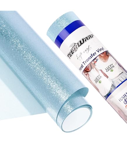 Tintnut Glitzer HTV-Vinyl Rolle | 30,5 X 1,5 M, Blau-glitzernd | Bügelvinyl Für T-Shirts, Textilien & DIY-Projekte