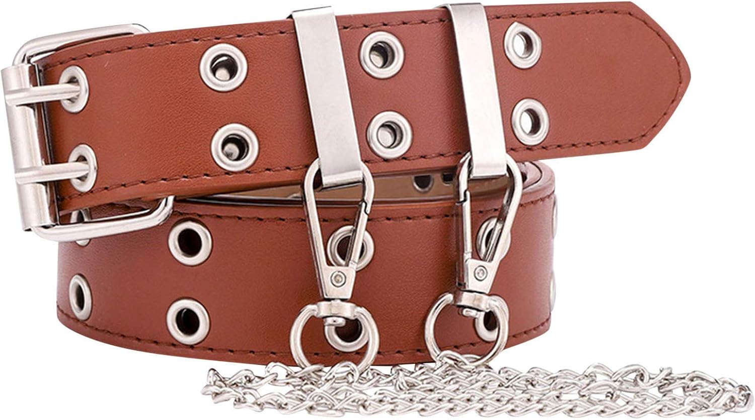 JHGH Women And Men Jeans Belt, Trouser Belt, Double Hole Belt With