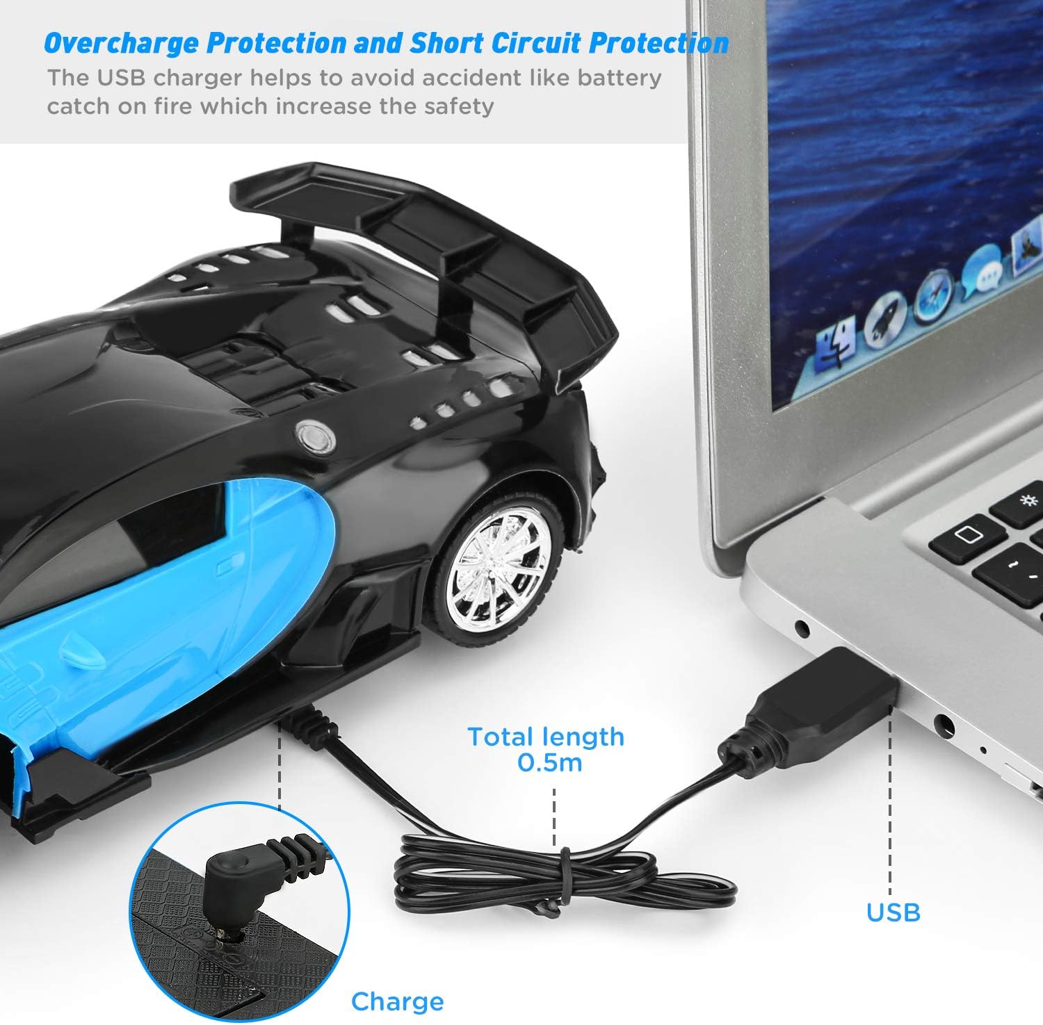Remote Control Car - 1/16 Scale Electric Remote Toy Racing, with Led Lights High Speed RC Toy Car for Kid 3 4 5 6 7 8 9 Year Old Boys and Girls (Blue): Toys & Games