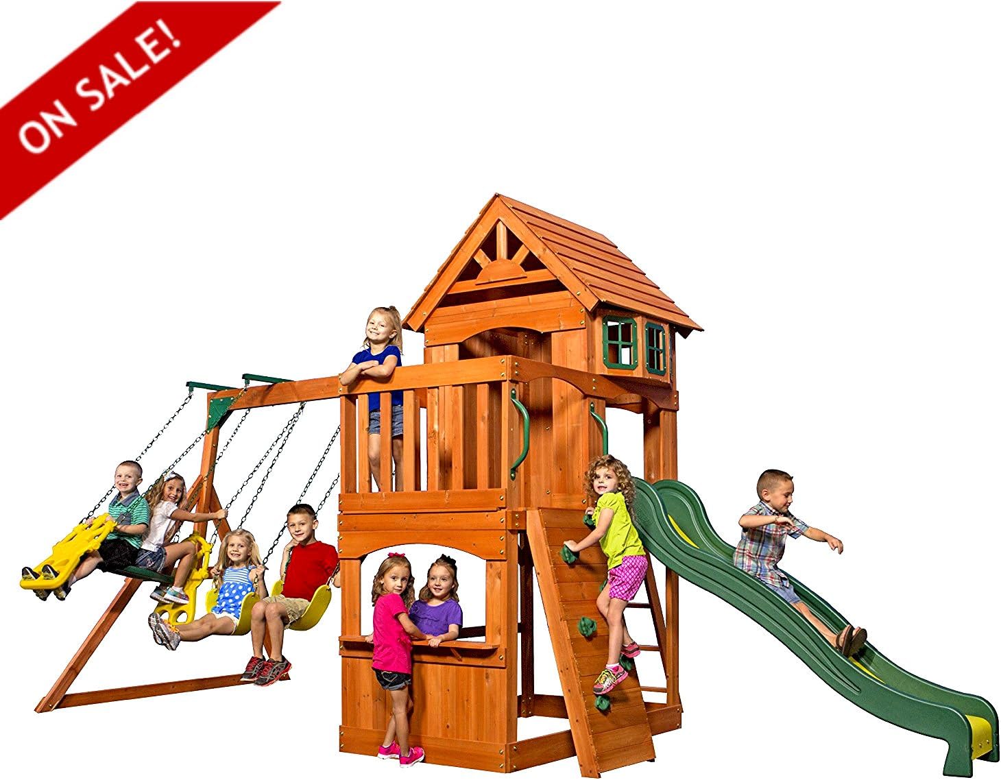 Amazon Com Skroutz Wooden Swing Sets Cedar Kids Girls Oudoor Boys