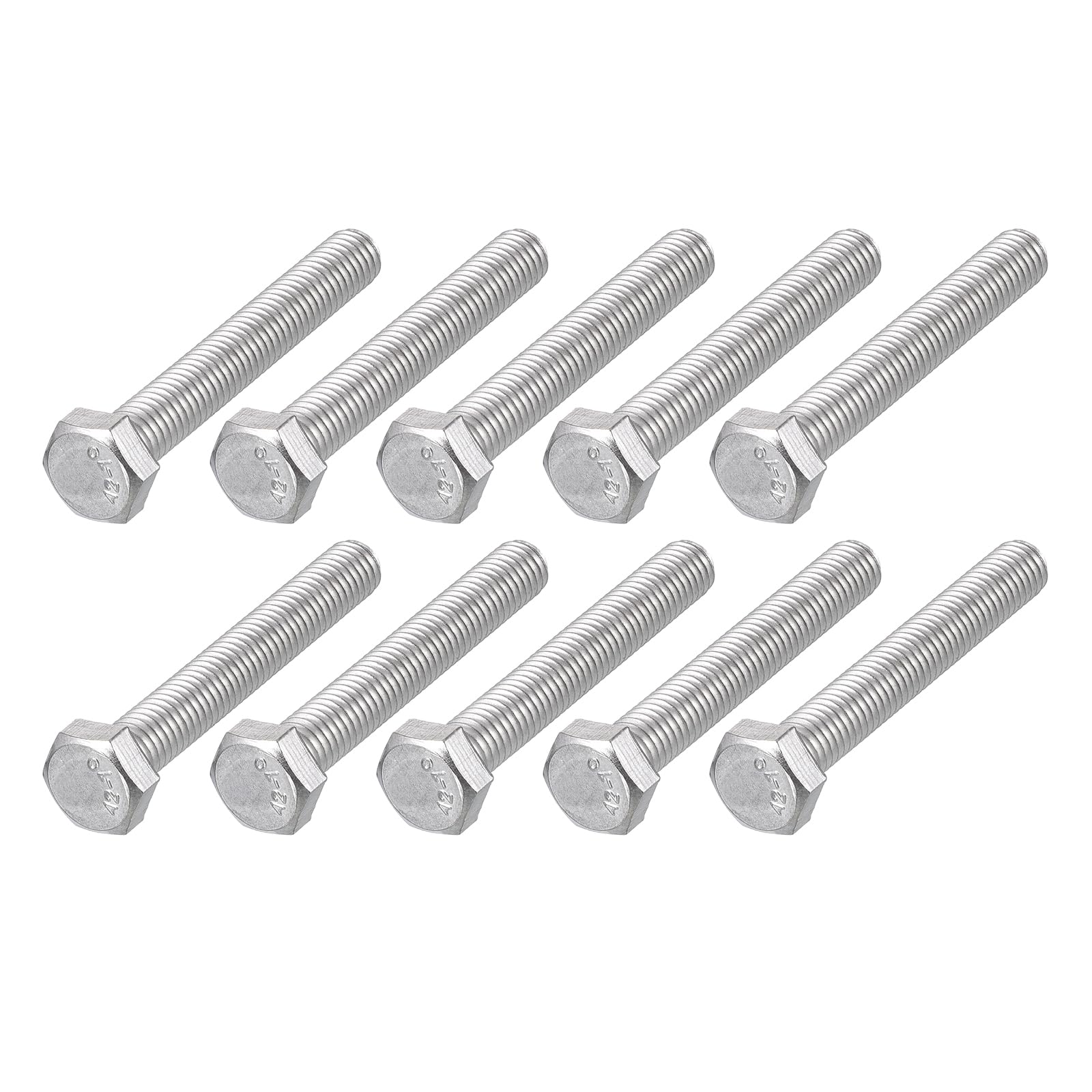 METALLIXITY Hex Bolts (M5-0.8x35mm) 30Pcs, 304 Stainless Steel Coarse Fully Threaded Hex Head Screw Bolt Machine Screws - for Furniture Repair, Silver