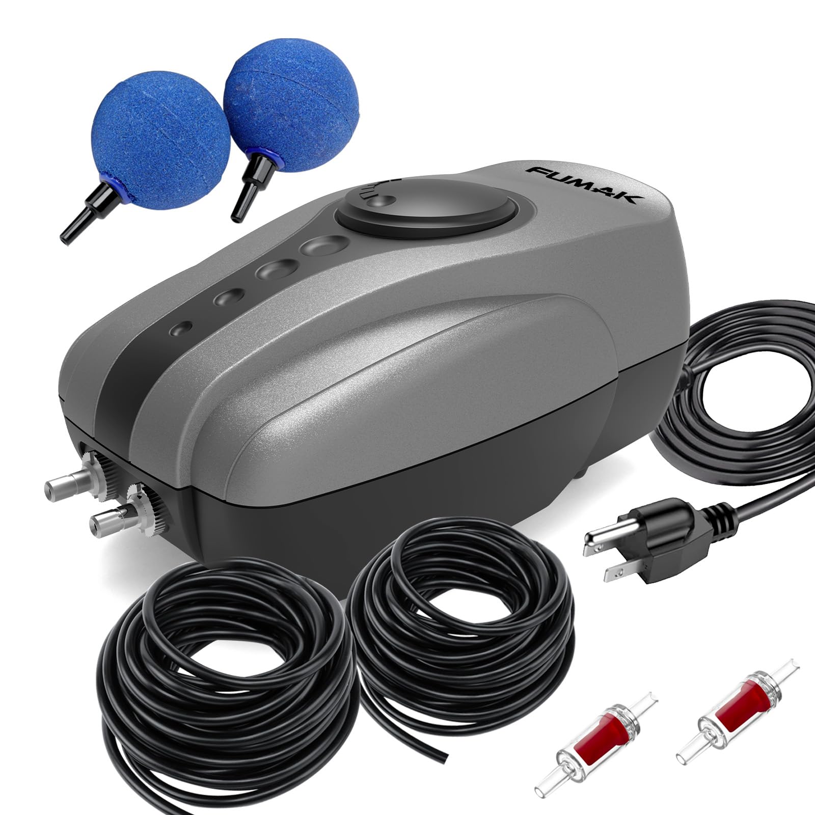 Photo 1 of FUMAK All-in-One Pond Aerator for Outdoor Ponds up to 1000 Gallons, Flow Adjustable Pond Air Pump Aeration Kit with Airline Tubing Air Stones Check Valves