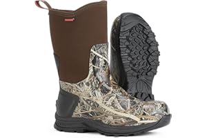 Showave Men's Rain Boots Excursion Rubber Boot Calf High Waterproof Insulated Mud Boots Outdoor Footwear for Trekking Gardeni