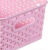 Curver My Style Rattan Effect 4 x 4 Litre Storage Baskets Pink view 5