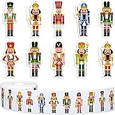 Whaline 1000Pcs Christmas Nutcracker Stickers Roll Xmas Cartoon Nutcracker King and Soldier Self-Adhesive Sticker Decals for Birthday Holiday Party Decor Supplies, 8 Designs