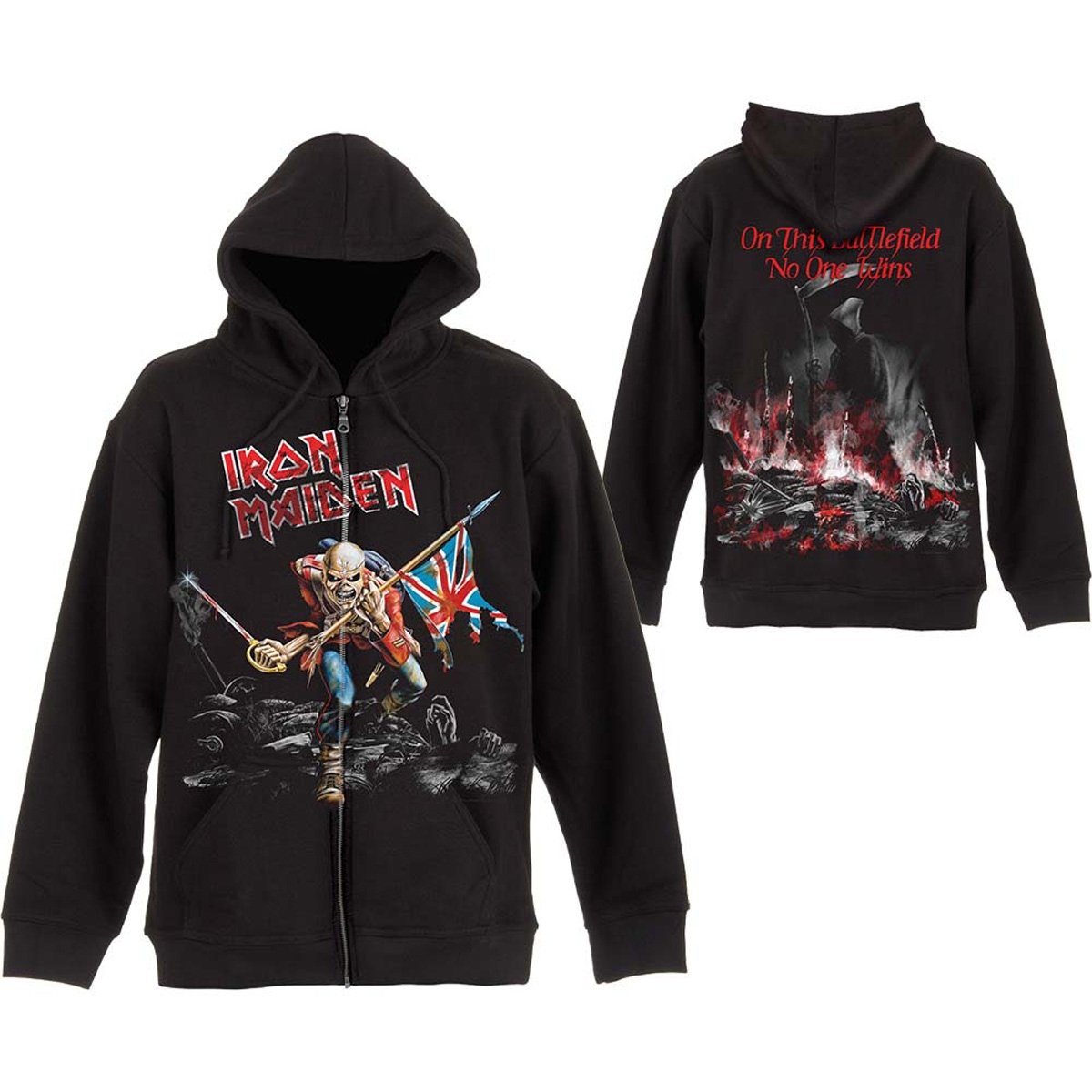 iron maiden zipper hoodie