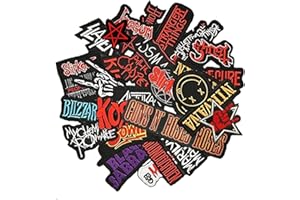 NINENINE 25Pcs Mixed Patches Lot Band Rock Patches Iron On Stripes for Clothing Embroidery Badges Clothes Stickers Jacket Applique Punk Music