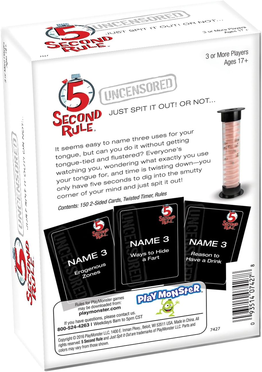 5 Second Rule Uncensored - Fun Card Game for Game Night with Friends - for Ages 17 and Up, Black, 6.35 cm x 12.7 cm x 17.78 cm - Image 5