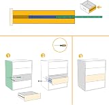 Emuca Ball Bearing Drawer Slides Partial Extension 17mm 374mm Set of 5 view 3