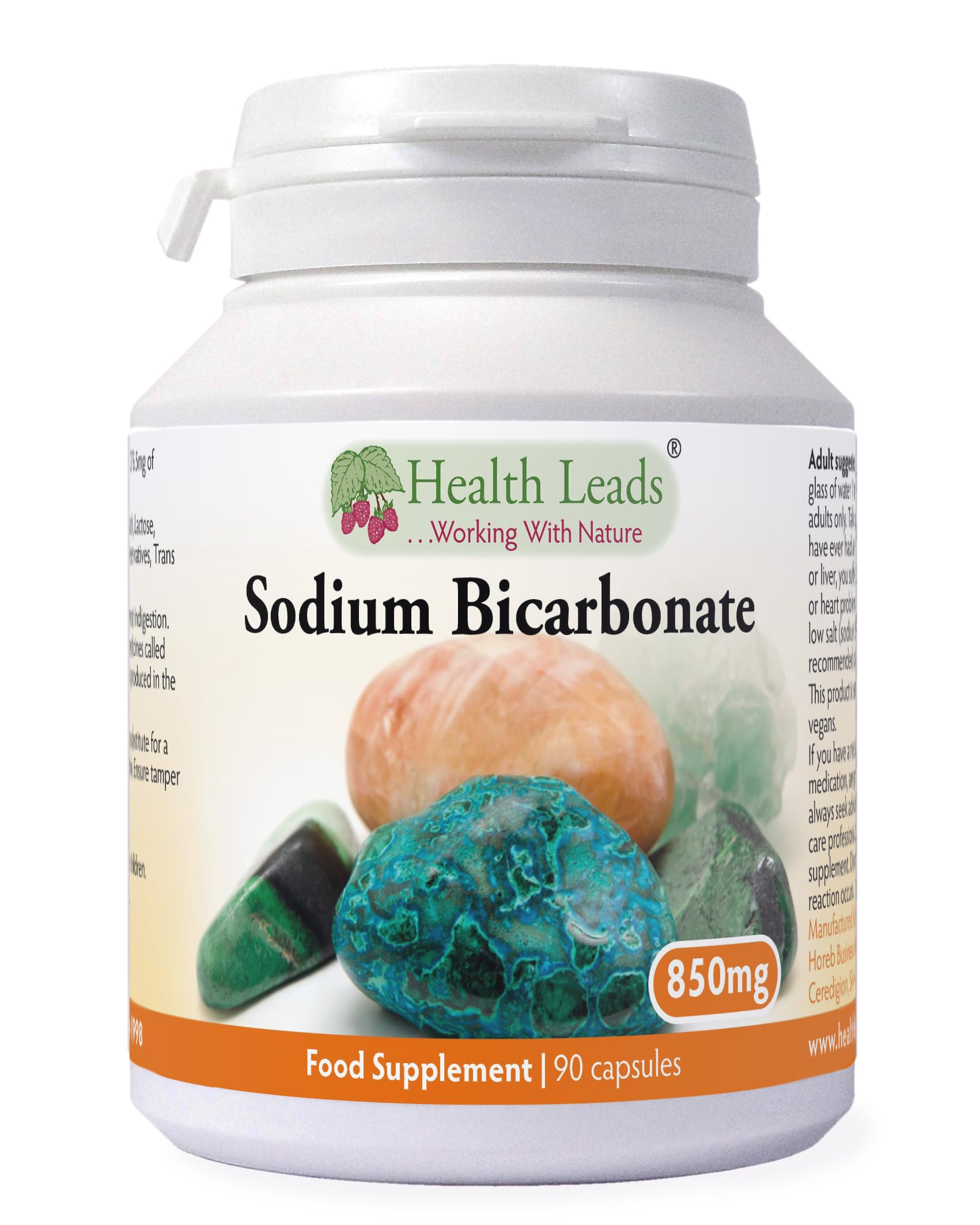 Sodium Bicarbonate 850mg x 90 Capsules (100% Additive Free Supplements)