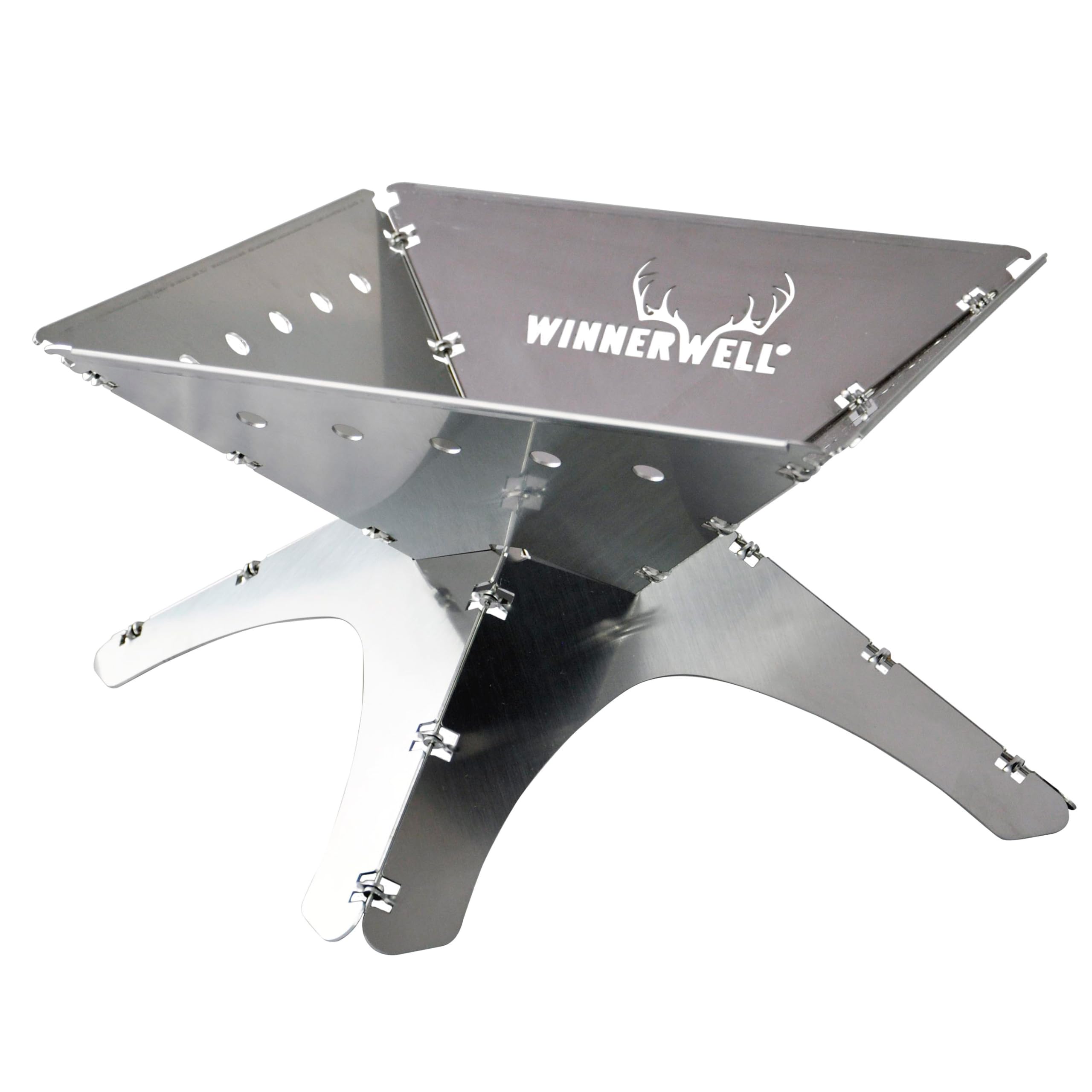 Winnerwell Flatfold Fire Pit – Medium | Portable Stainless Steel Fire Pan
