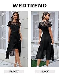 Wedtrend Black Wedding Guest Dress A Line Cocktail