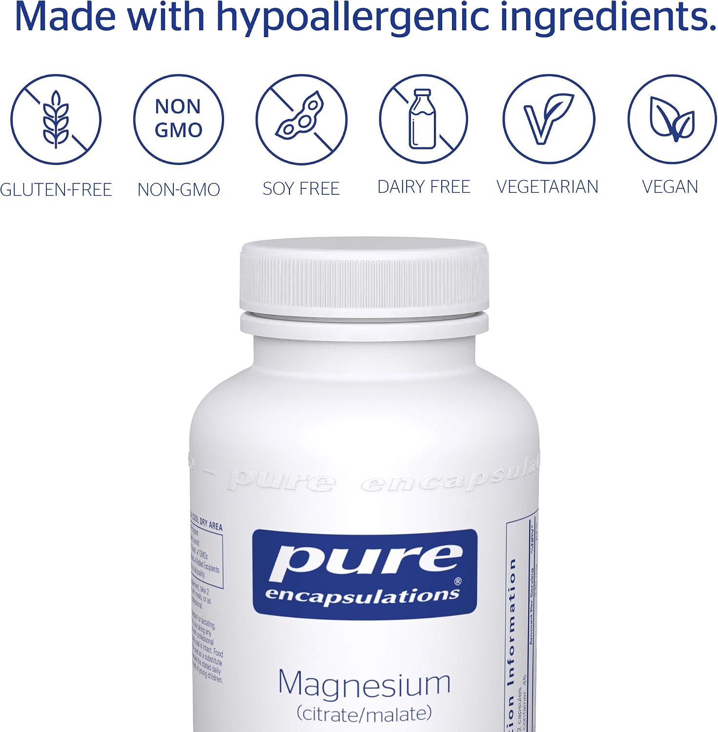 Pure Encapsulations Magnesium (Citrate/Malate) 120mg - Highly Bioavailable Magnesium Chelate - 90 Capsules - Image 5