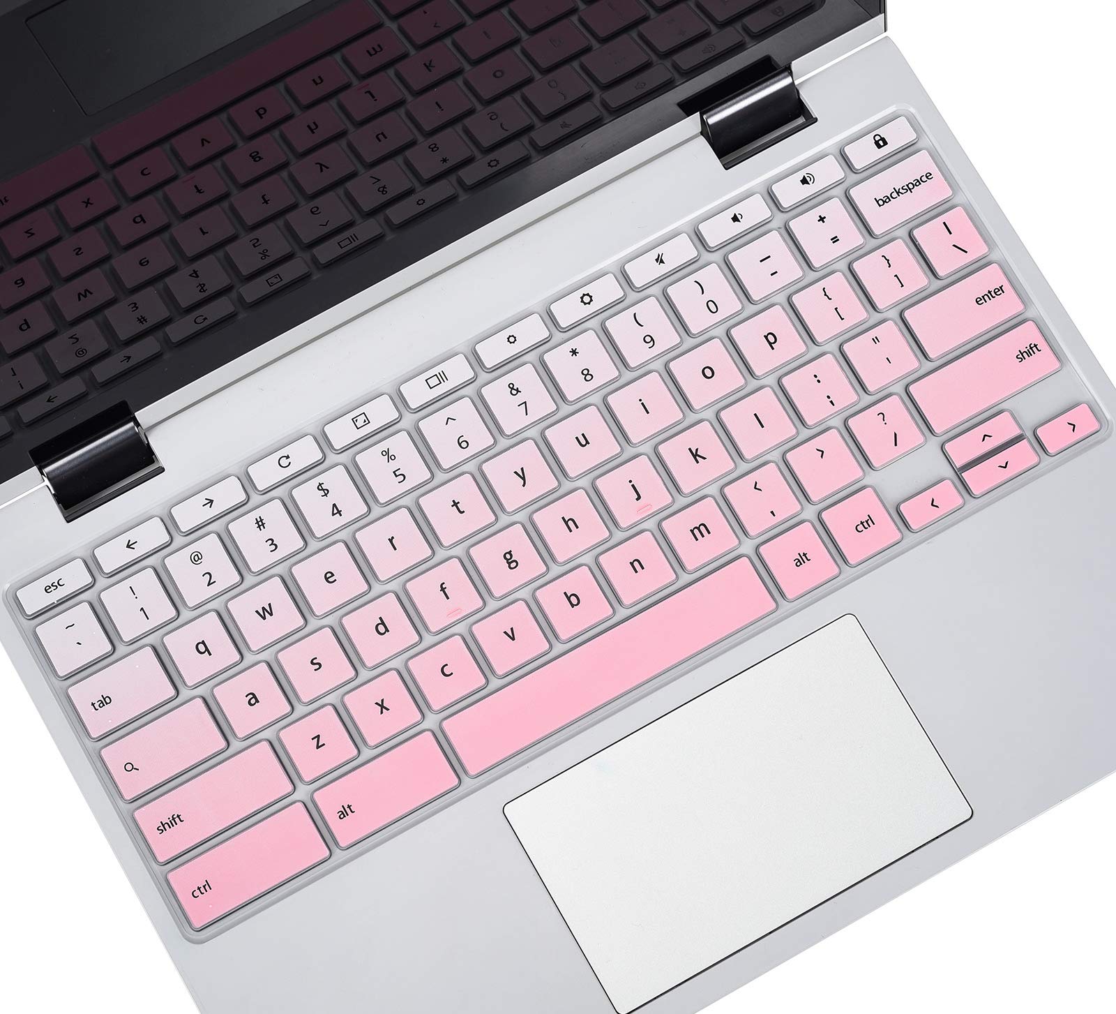 Photo 1 of Keyboard Cover for 14" ASUS Chromebook CX1/Chromebook Flip C434 C433 C434TA C433TA 2 in 1 Laptop/Chromebook 14 C425TA C423NA/12.5" Chromebook Flip C302 C302CA/15.6" ASUS Chromebook C523NA-Gradual Pink