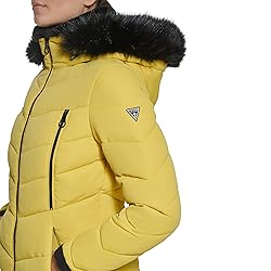 GUESS Women's Midweight Puffer Jacket, Hooded