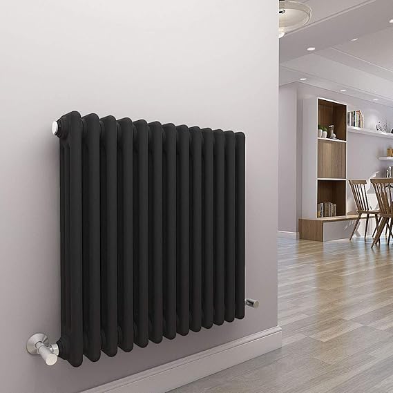 WarmeHaus Traditional Cast Iron Style Anthracite 3 Column Horizontal