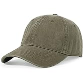 HH HOFNEN Men and Women Washed Cotton Baseball Cap Snow Classic Style Adjustable Low Profile Dad Hat