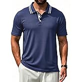 Mens Golf Shirts Athletic Polo Shirts Short Sleeve Lightweight Classic Collared Casual Slim Fit T-Shirt