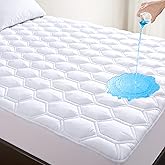 Lunsing Queen Size Mattress Protector, Waterproof, Breathable, Stain Resistant, Machine Washable, Ultra-Soft, 6-18 in Deep Po