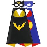 Mizzuco Kids Dress Up Capes and Masks Set, Kids Costume for Party Favor | 2 Pack Dress Up Set with Capes &amp; Masks, One Size Fits Boys Girls 3-12 for Birthday Parties