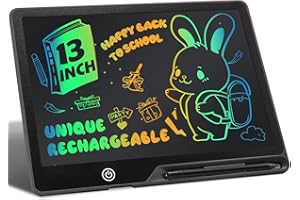 KINAYUE LCD Writing Tablet for Kids, Rechargeable 13 Inch Doodle Board,Easter Basket Stuffers,Preschool Learning Toys Christmas Birthday Gift 3 4 5 6 7 Year Old Girls Boys (Black)