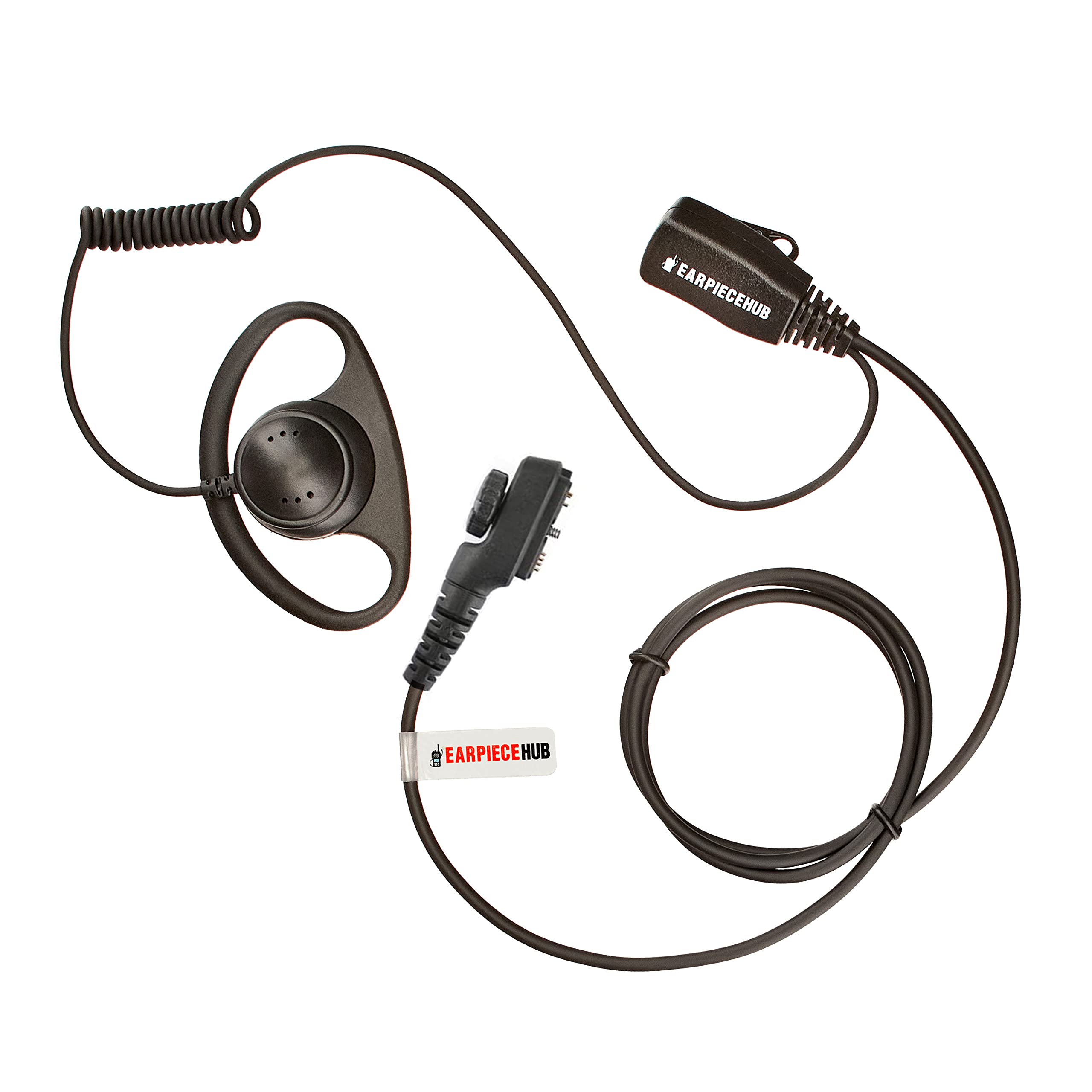 D Shape Earpiece Headset with PTT Mic Compatible with Hytera Multi Pin PD700 PD705 PD700G PD780 PD780G PD790Ex PT580 PT580H Two Way Radio Walkie Talkie