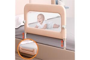 OMZER Bed Guard Rail for Toddlers - 32" Foldable & Adjustable Heights Baby Bed Safety Rails - Toddler Bed Barrier Railing Guard for Kids Crib, Twin, Bunk, Queen, Full Size Bed