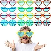 Saysurey 12 Pcs Jumbo Sunglasses Giant Clown Funny Props Novelty Sunglasses Fun Shutter Shades for Costume Cosplay