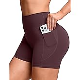 Sogetdo High Waisted Biker Shorts Women with Pockets 4.5" No Front Seam Athletic Workout Running Yoga Gym Shorts