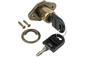 XINXINLIN Antique Bronze Desk Drawer Lock with Key - Secure Replacement Cabinet Lock for Dresser, Filing Cabinets & Office Furniture - Keyed Drawer Locks for Desk Cabinets & Drawers