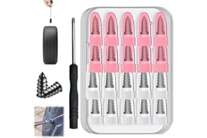 Self-Service Tire Repair Plug Kit, 20-Piece with 2 Sizes (0.47'' × 0.21''& 0.59" x 0.27") and Screwdriver – Quick Insertion R