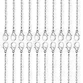 20PCS Necklace Chain with Lobster Clasps, Stainless Steel Necklace Chains, 17.7Inch 1.5mm Silver Chain for Jewelry Making and DIY Accessories, Necklace-Set (Fashion, Thin, Dainty and Sturdy)