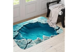 2026 New 3D Hole Illusion Rug, 3D Optical Illusion Rug – Looks Like a Hole in The Ground, Secure Non-Slip Doormat for Entranc
