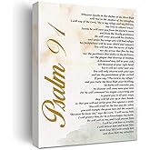 YeleY Inspirational Bible Verse Print Positive Psalm 91 He Who Dwells in the Secret Place Paintings Canvas Wall Art Poster Canvas Artwork Ready to Hang Modern Home Office Decor Christian Gift