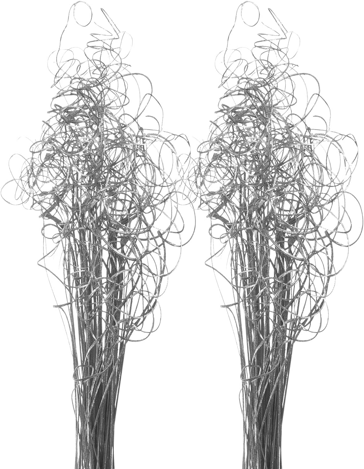 Vase Fillers - Silver Sparkle Glitter Curly Ting Ting Branches Vase Filler for Wedding, Holiday & Home Decoration by Royal Imports, 26”, 75 Stems