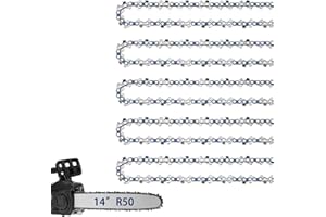 JINFFR 5 Pack 14 Inch Chainsaw Chain Fits Stihl 3/8" LP Pitch .043" Gauge 50 Drive Links, 14" Replacement Chain Fit for STIHL MS170, MS180C, MS193T, MS194T, 61PMM350 and More, R50