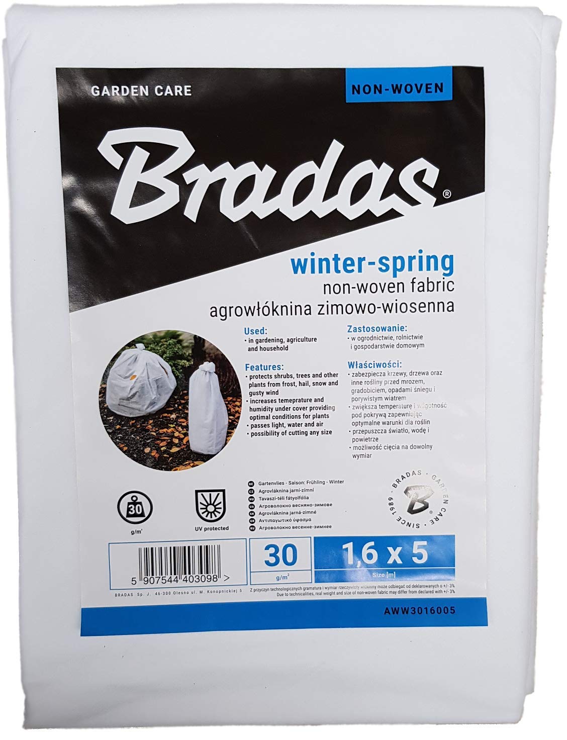 Bradas Frost protection fleece,protect from wind,sun,pests and the cold (1, 1.6m x 5m)